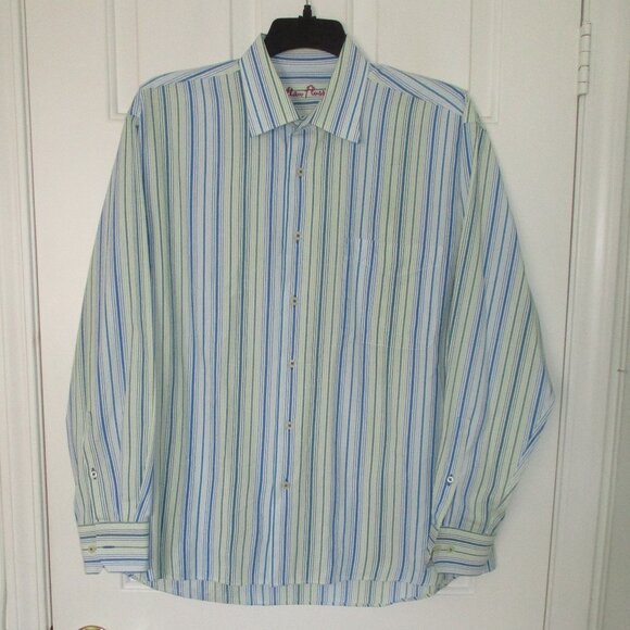 Alan Flusser Mens L/S Blue Yellow Cotton Button Down Dress Shirt -16/34 or Large - Picture 3 of 3